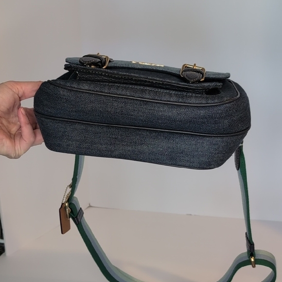 Coach Blue Denim Lucy Crossbody with Striped Strap C8583 - Picture 3 of 9